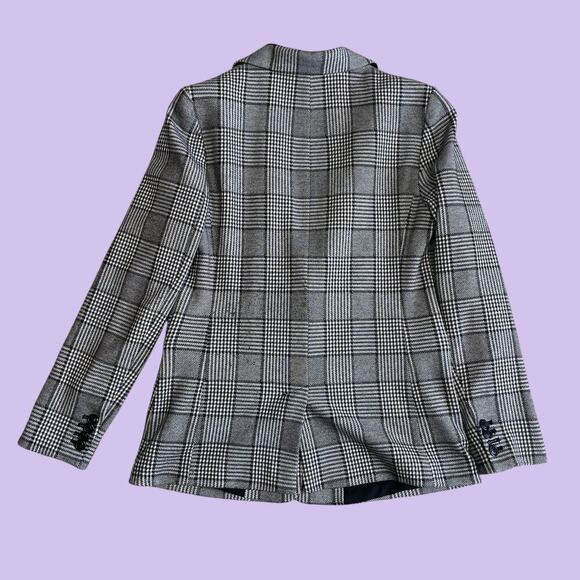 Gap Classic Plaid Black White Blazer Size 4 - Picture 11 of 11